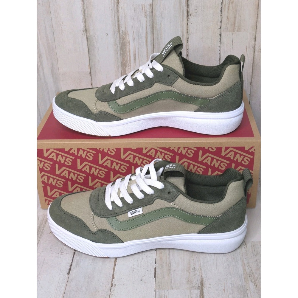 NEW Vans Range EXP Men's Size 8.5 Lace Up Casual Shoes Green White VN000CY1G9R